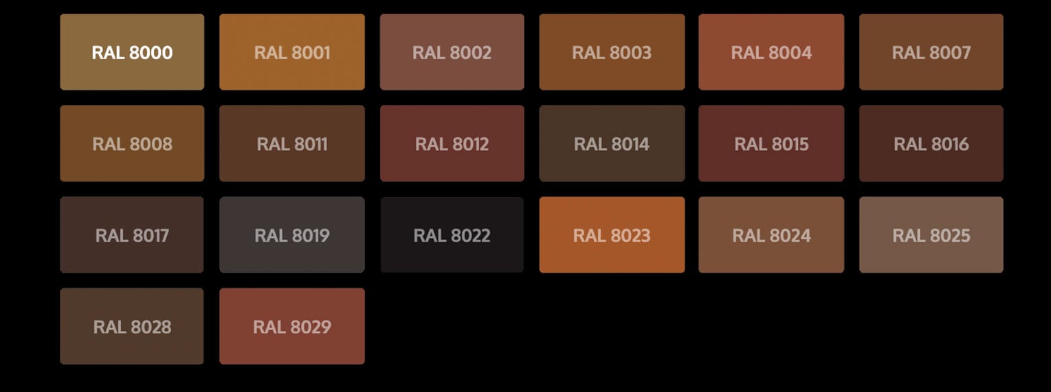 RAL COLOUR CHART Bespoke Glazing Design